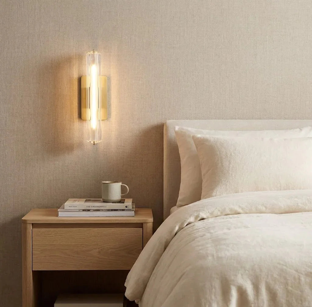 Brass and Black Crystal Wall Light – Dimmable Ambient LED