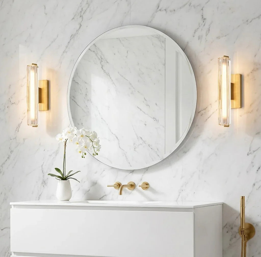 Brass and Black Crystal Wall Light – Dimmable Ambient LED