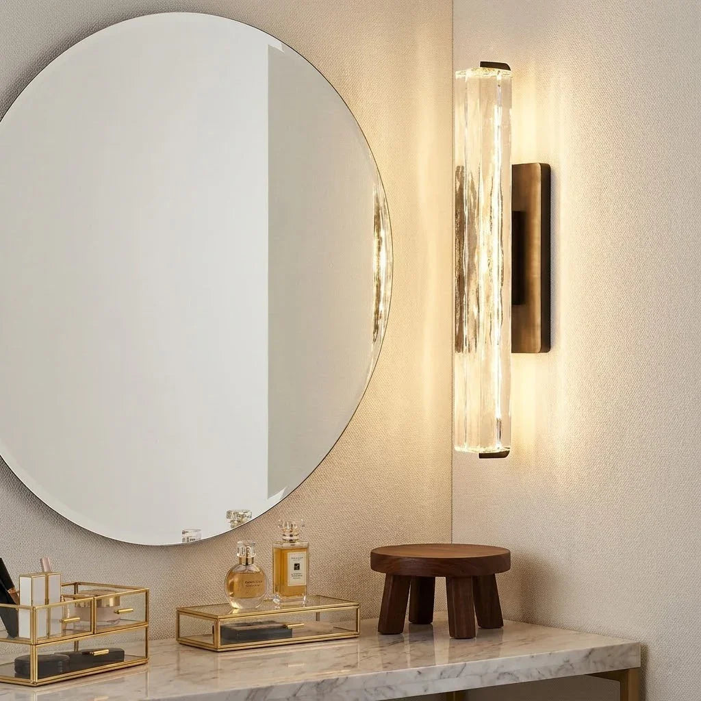 Brass and Black Crystal Wall Light – Dimmable Ambient LED