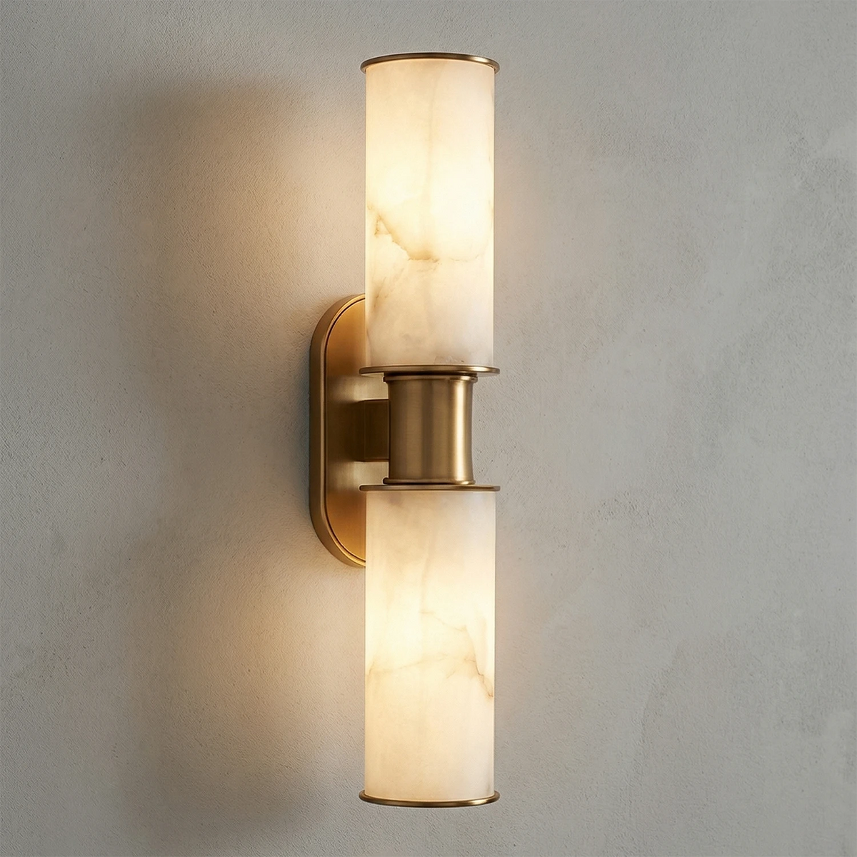 Harlyn Alabaster Wall Light – Bronze or Nickel, H 56.8cm