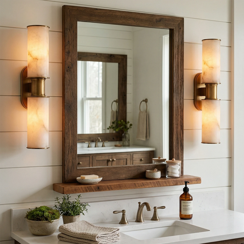 Harlyn Alabaster Wall Light – Bronze or Nickel, H 56.8cm