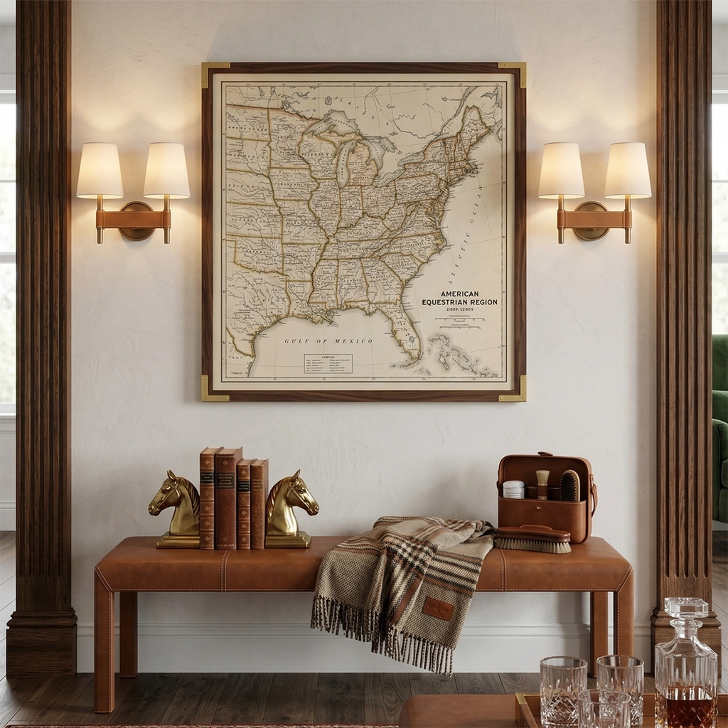 Hastings Wall Light – Beige Leather and Aged Brass, Dimmable