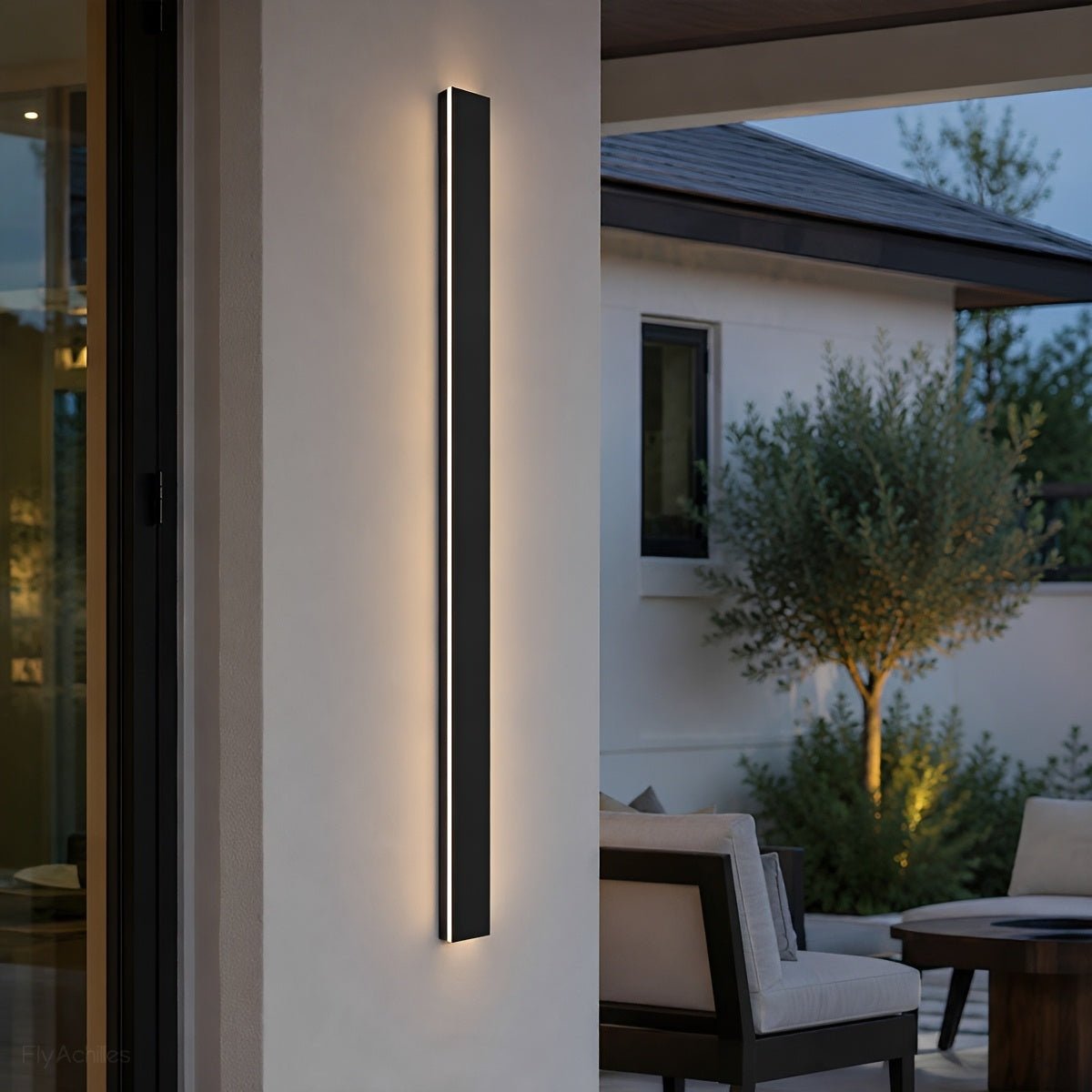 Long Linear Outdoor Wall Light – Black Aluminium, IP65, 485lm, L 30 to 150cm
