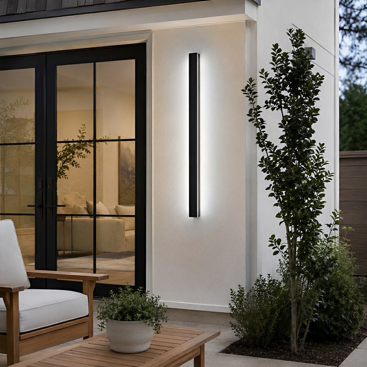 Long Linear Outdoor Wall Light – Black Aluminium, IP65, 485lm, L 30 to 150cm