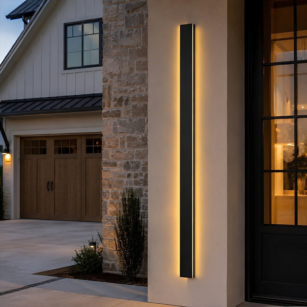 Long Linear Outdoor Wall Light – Black Aluminium, IP65, 485lm, L 30 to 150cm