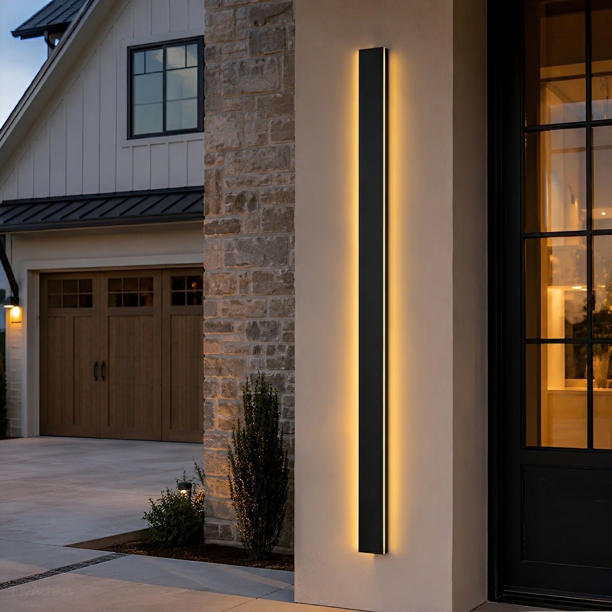 Long Linear Outdoor Wall Light – Black Aluminium, IP65, 485lm, L 30 to 150cm