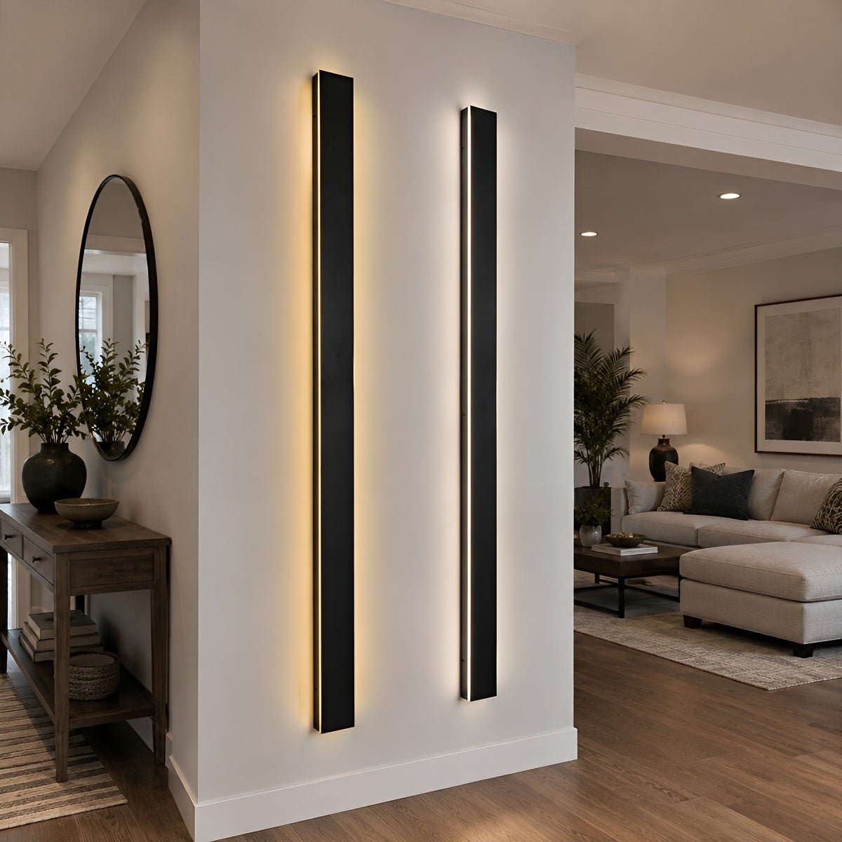 Long Linear Outdoor Wall Light – Black Aluminium, IP65, 485lm, L 30 to 150cm