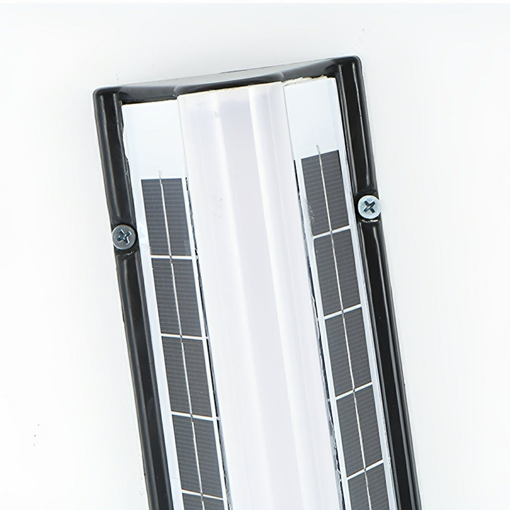 Minimalist Solar Outdoor Wall Light – Black Aluminium, IP65, H 20 to 100cm