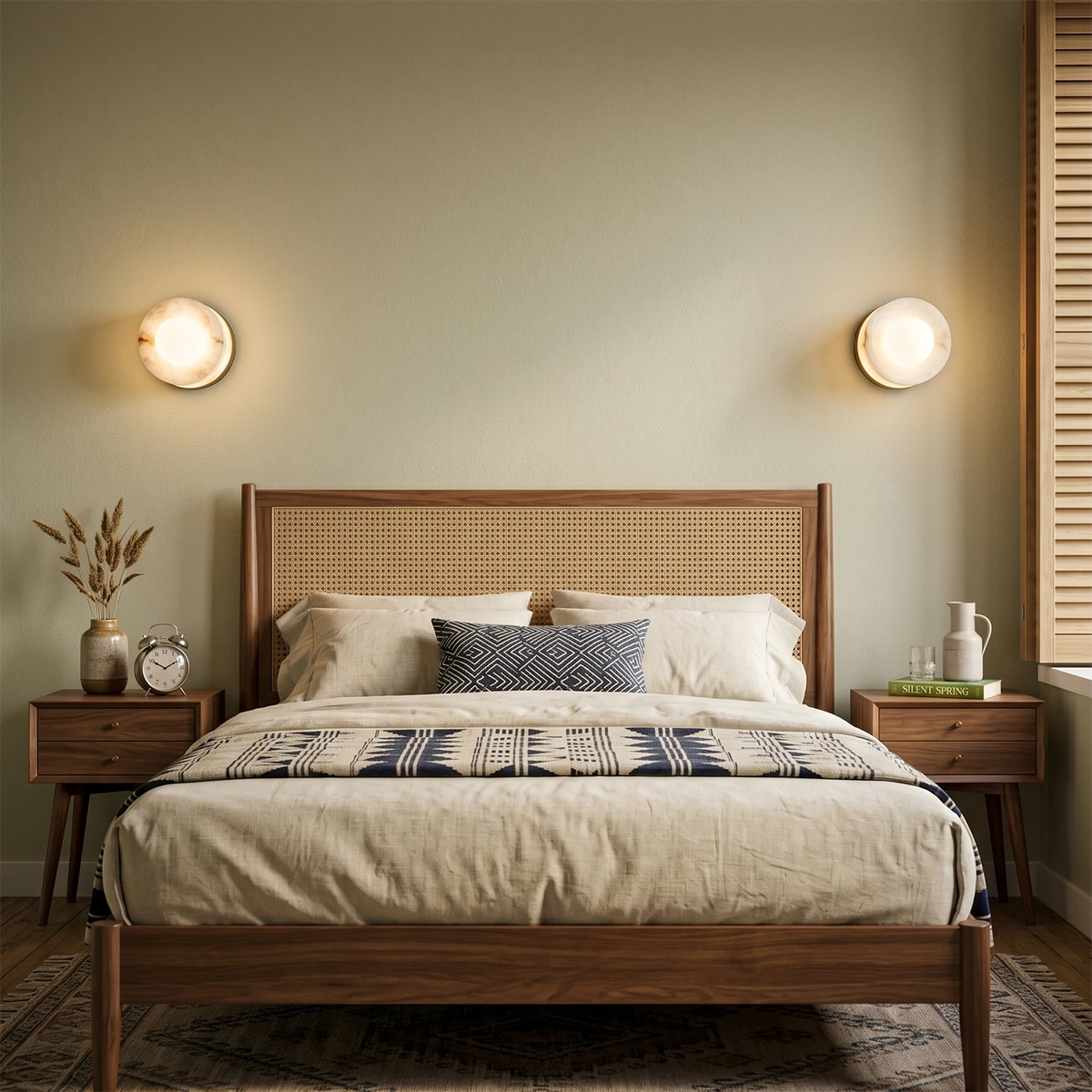 Sphere Wall Light – Spanish Alabaster and Brass, G9 Cap