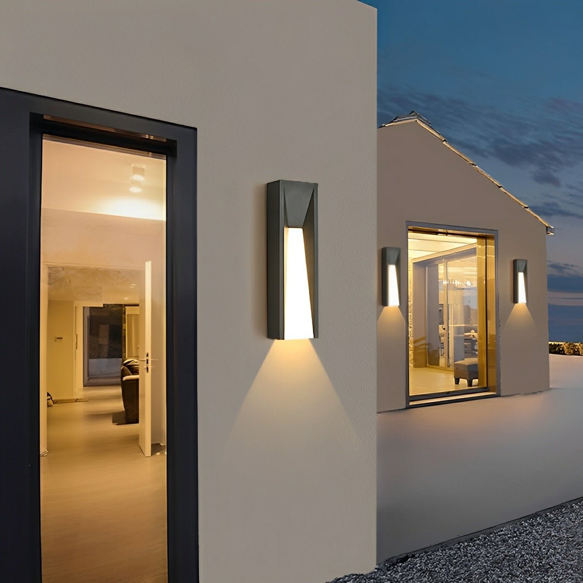 Rusti Lantern Outdoor Wall Light – Black Iron and Acrylic, IP56, 3000K LED, H 52cm