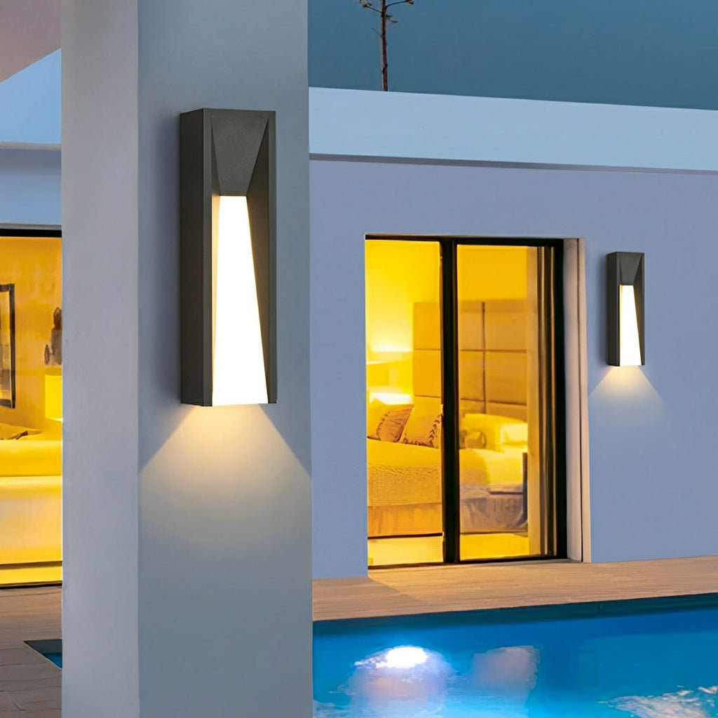 Rusti Lantern Outdoor Wall Light – Black Iron and Acrylic, IP56, 3000K LED, H 52cm