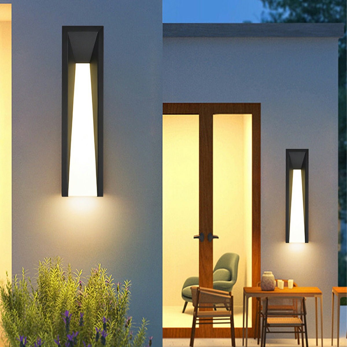 Rusti Lantern Outdoor Wall Light – Black Iron and Acrylic, IP56, 3000K LED, H 52cm