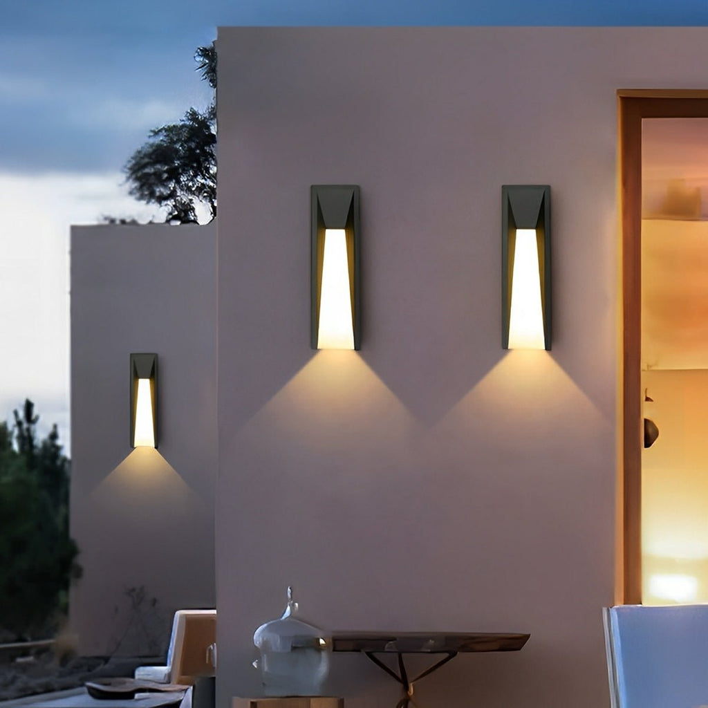 Rusti Lantern Outdoor Wall Light – Black Iron and Acrylic, IP56, 3000K LED, H 52cm