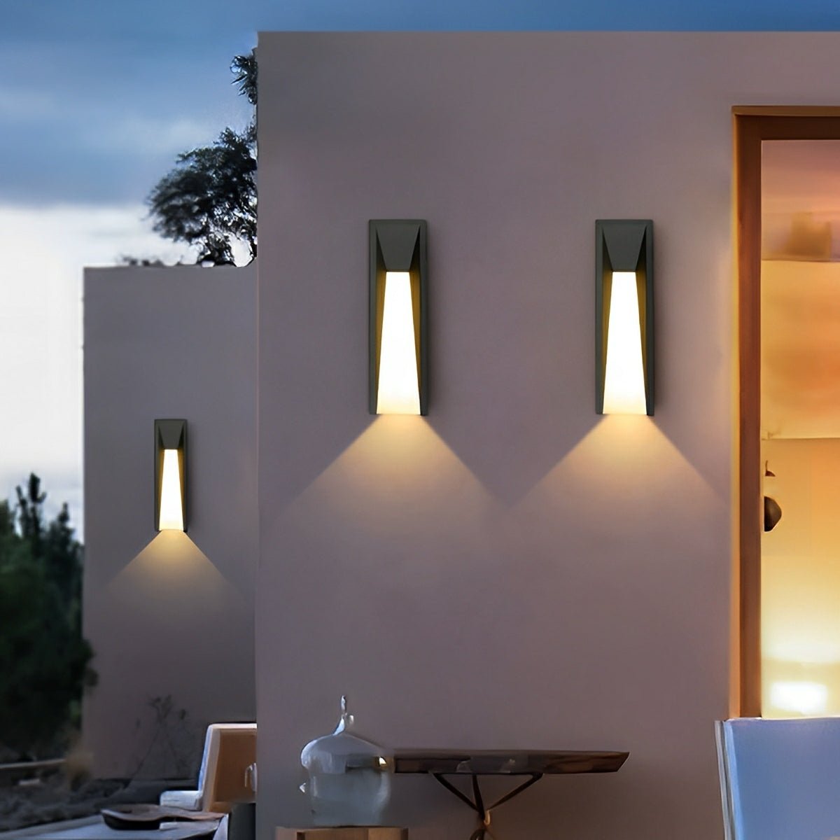 Rusti Lantern Outdoor Wall Light – Black Iron and Acrylic, IP56, 3000K LED, H 52cm