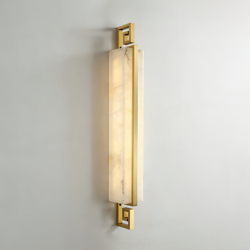 Solene Vertical Wall Light – Brass and Alabaster, E14 (SES) Cap