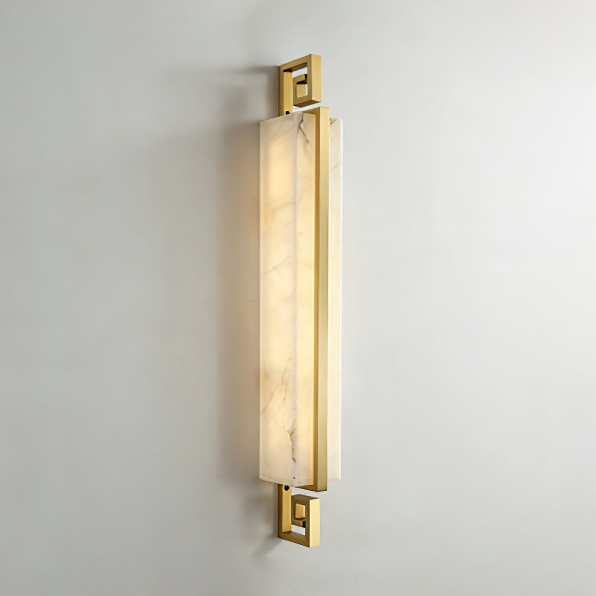 Solene Vertical Wall Light – Brass and Alabaster, E14 (SES) Cap