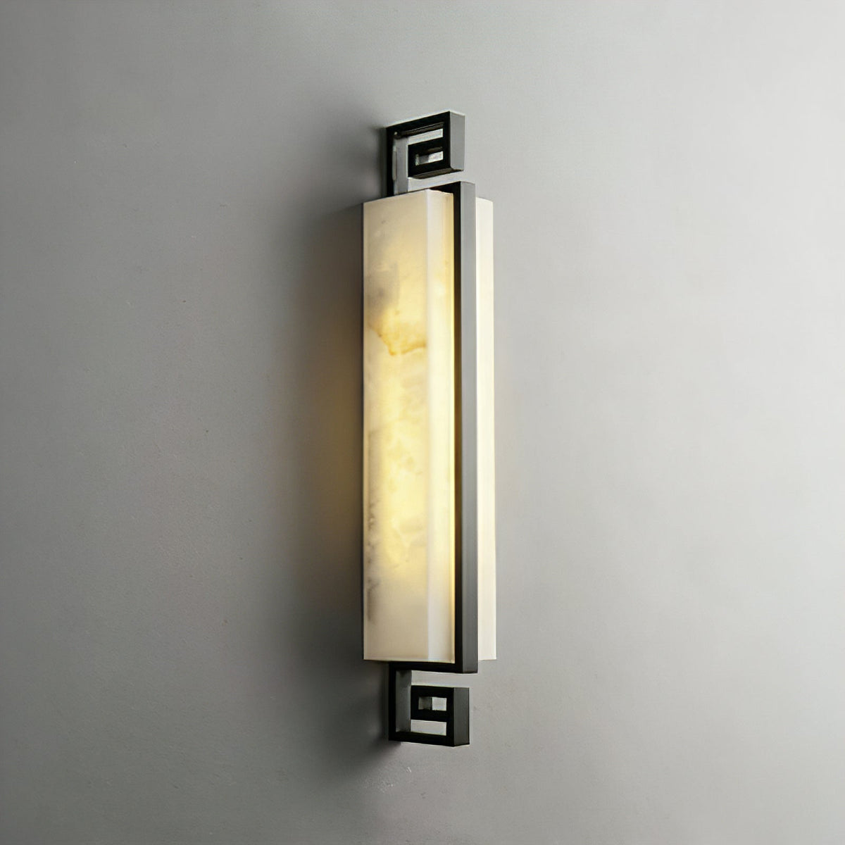 Solene Vertical Wall Light – Brass and Alabaster, E14 (SES) Cap