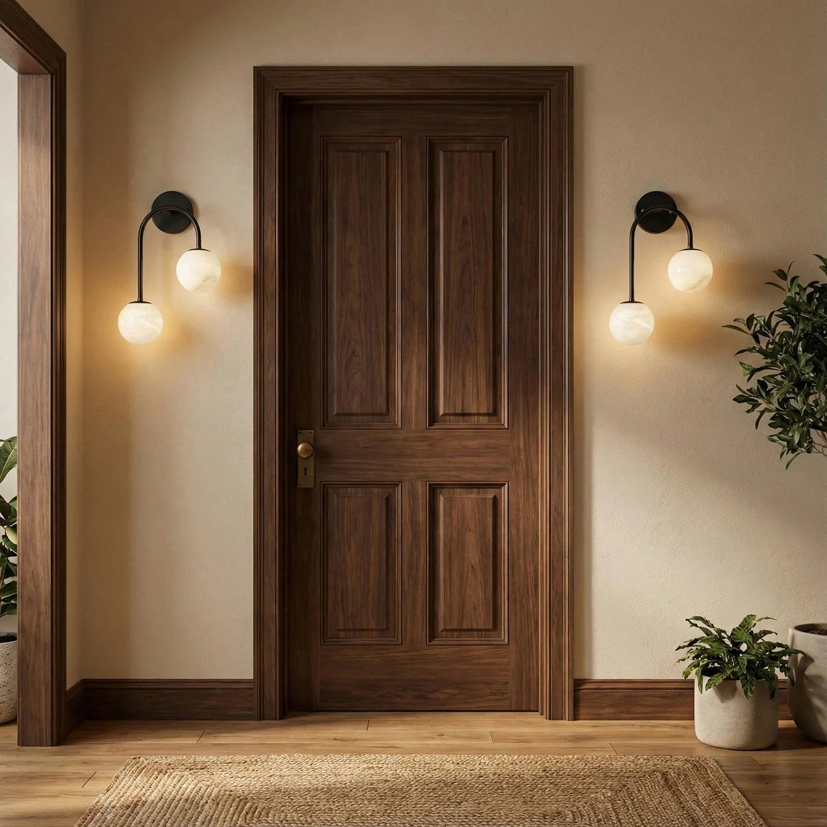 Ulysse Wall Light – White Natural Alabaster – Soft Light, G9 Cap, Dia. 30cm
