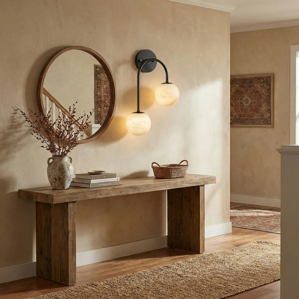 Ulysse Wall Light – White Natural Alabaster – Soft Light, G9 Cap, Dia. 30cm