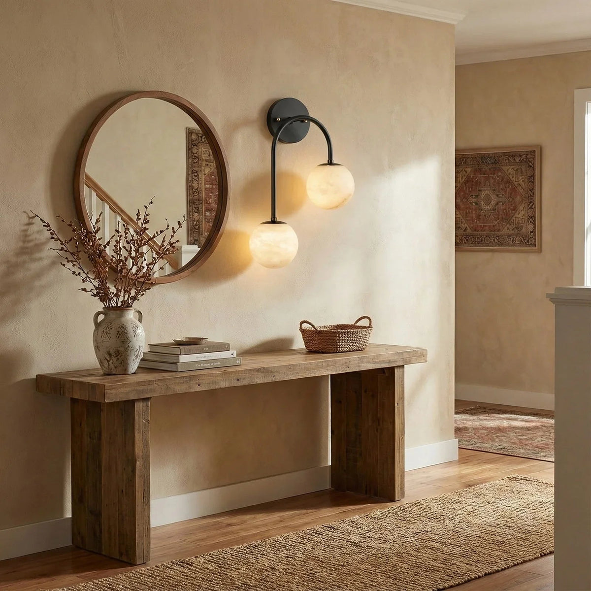 Ulysse Wall Light – White Natural Alabaster – Soft Light, G9 Cap, Dia. 30cm