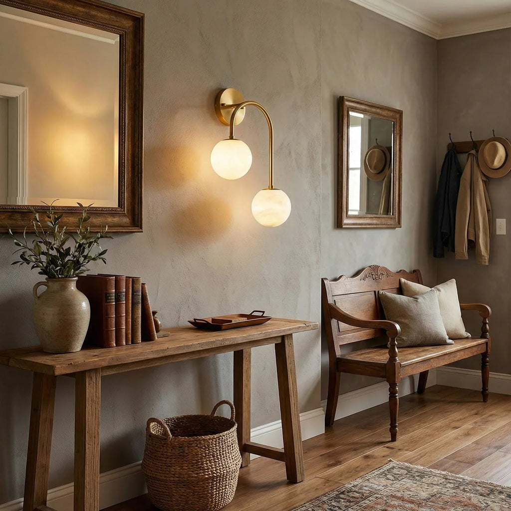 Ulysse Wall Light – White Natural Alabaster – Soft Light, G9 Cap, Dia. 30cm