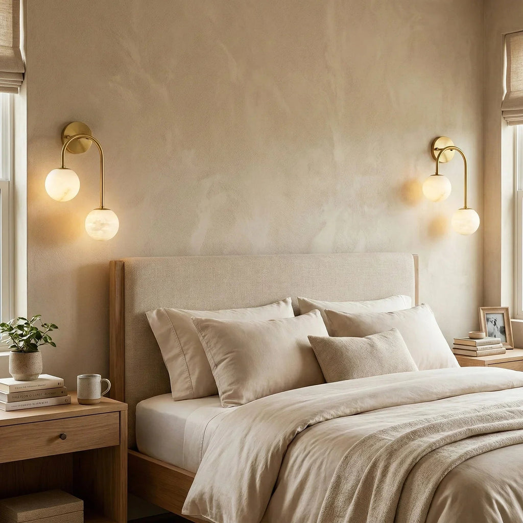 Ulysse Wall Light – White Natural Alabaster – Soft Light, G9 Cap, Dia. 30cm