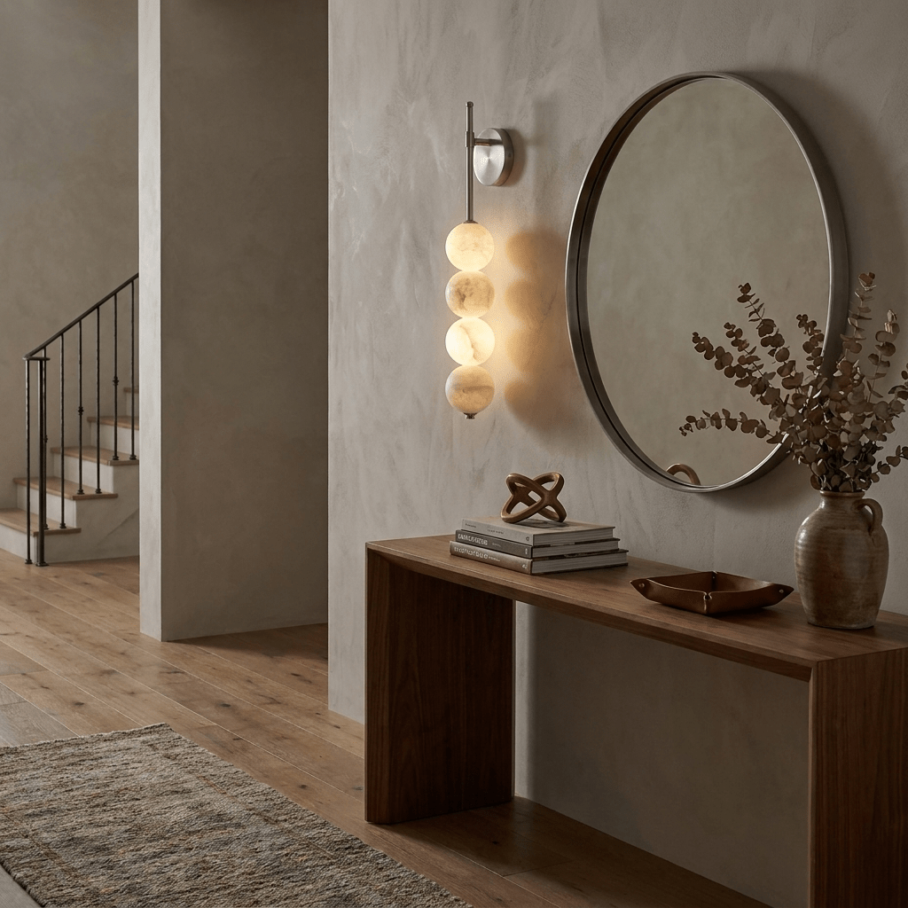 Aurelle four-globe natural alabaster wall light — image 4