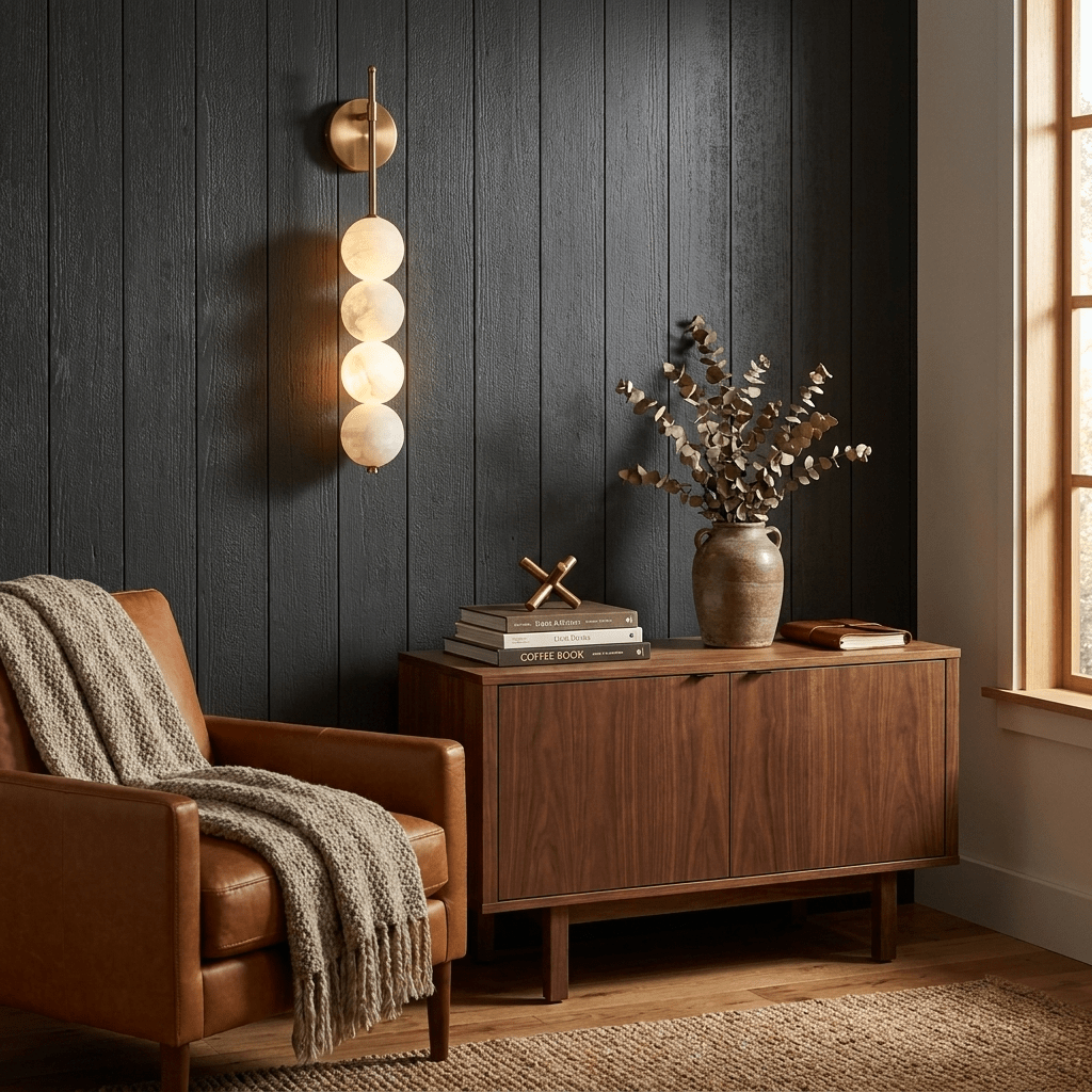 Aurelle four-globe natural alabaster wall light — image 3