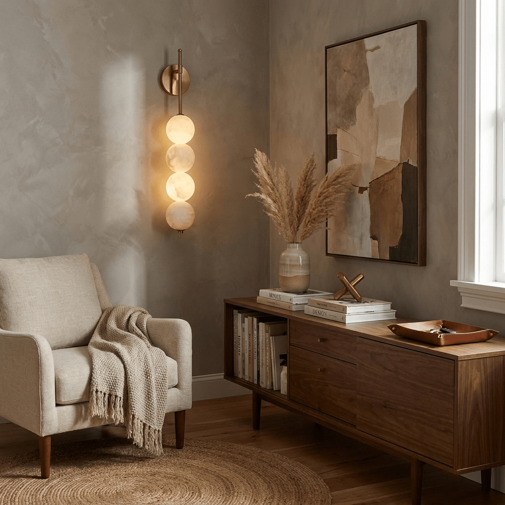 Aurelle four-globe natural alabaster wall light — image 11