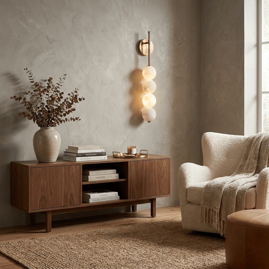 Aurelle four-globe natural alabaster wall light — image 12