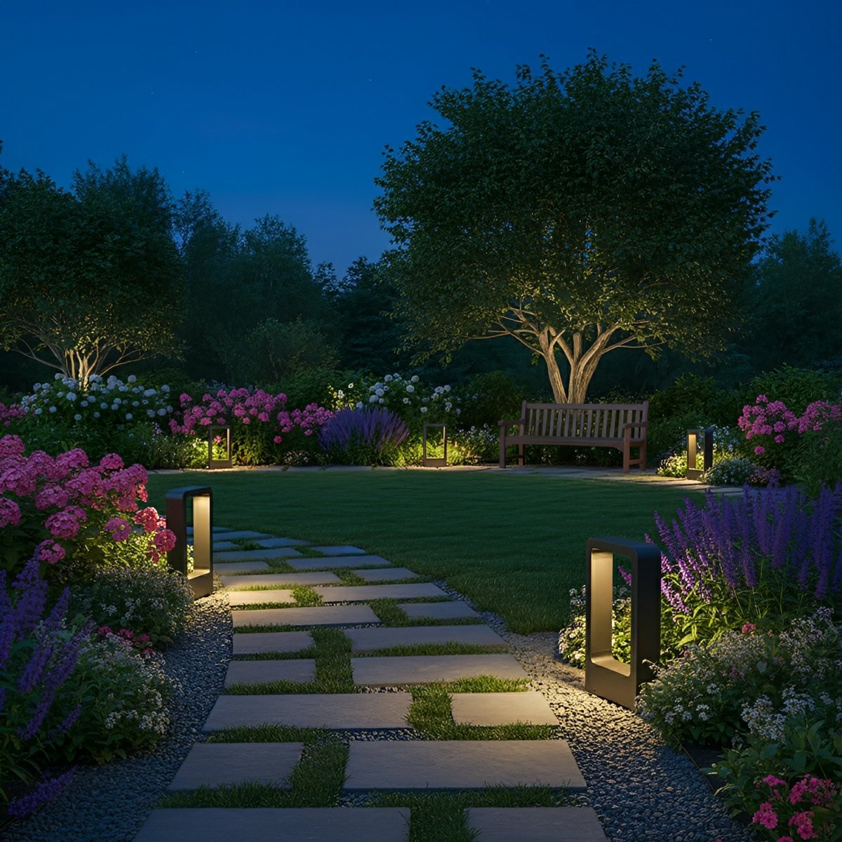 Parth Bollard Light – Black Aluminium, IP65, LED, H 30 to 80cm