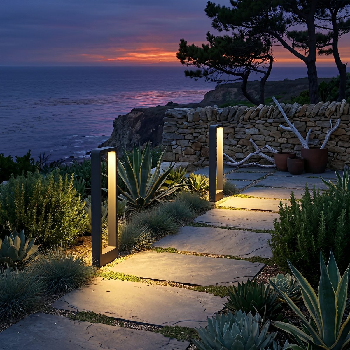 Parth Bollard Light – Black Aluminium, IP65, LED, H 30 to 80cm