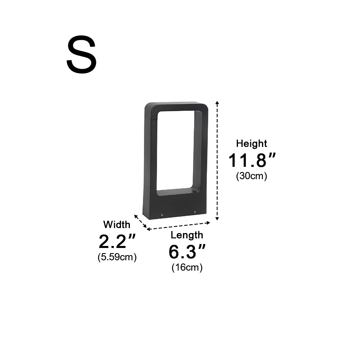 Parth Bollard Light – Black Aluminium, IP65, LED, H 30 to 80cm