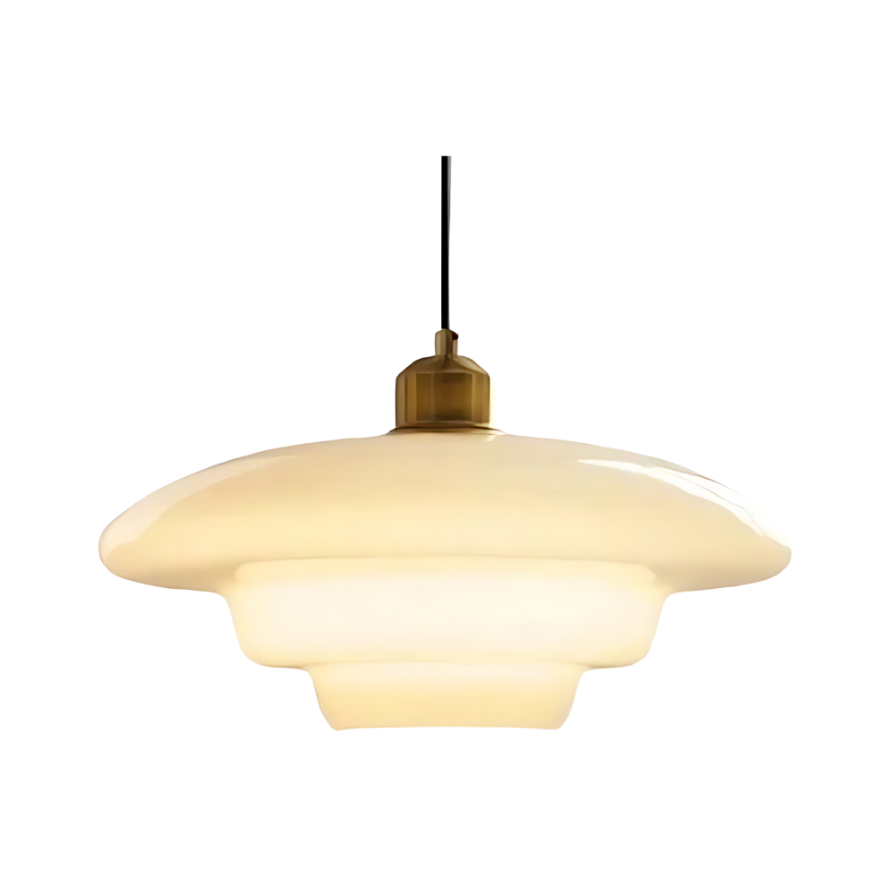 Art Deco Tiered Glass Pendant Light – Layered Glass Shade