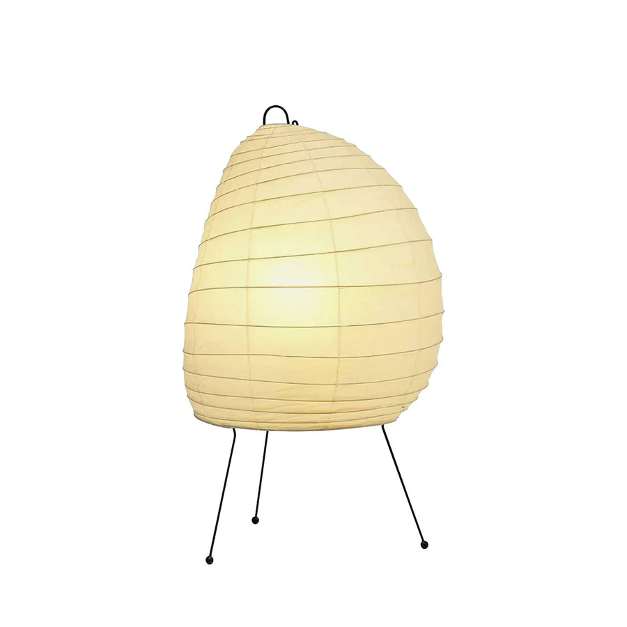 Akari Table Lamp – Ecru Ceramic – Semi-Oval Form, Diffused Light, H 26–35cm (10.2"–13.8")