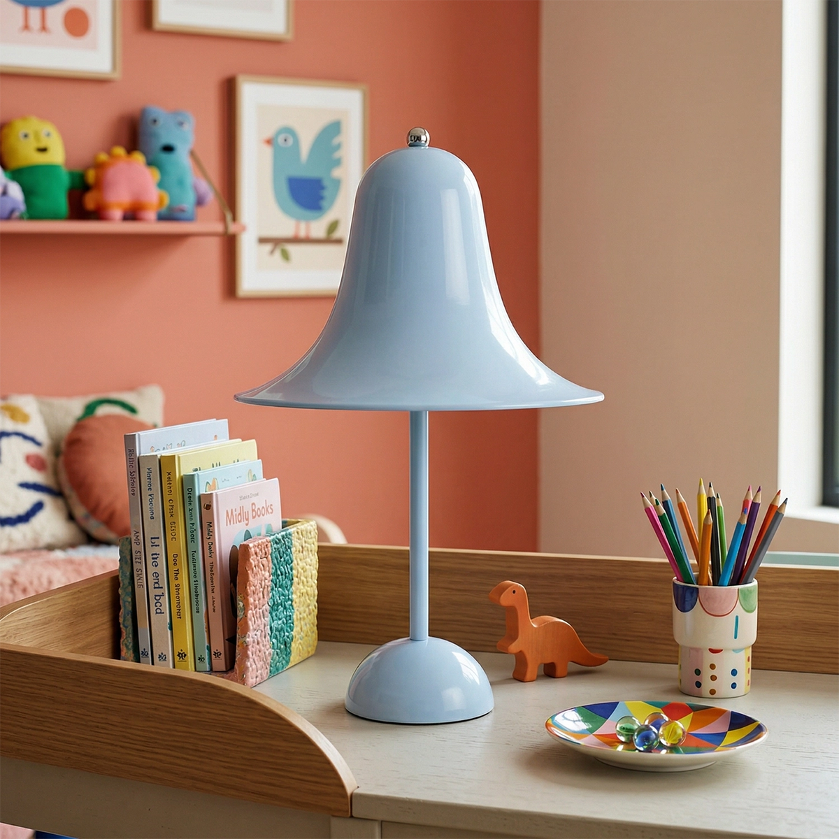 Bell Cordless Table Lamp – Matt Black Lacquered Steel – Scandinavian Design, dimmable, Ø 18cm, H 30cm (7.1" × 11.8")