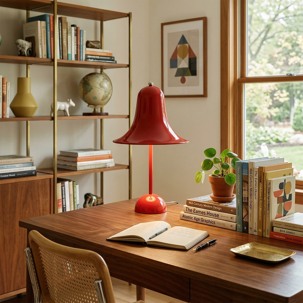 Bell Cordless Table Lamp – Matt Black Lacquered Steel – Scandinavian Design, dimmable, Ø 18cm, H 30cm (7.1" × 11.8")