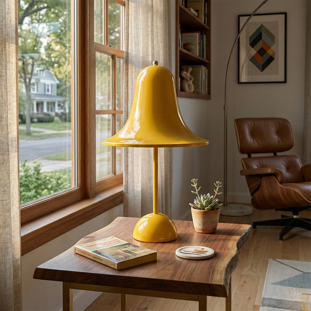Bell Cordless Table Lamp – Matt Black Lacquered Steel – Scandinavian Design, dimmable, Ø 18cm, H 30cm (7.1" × 11.8")