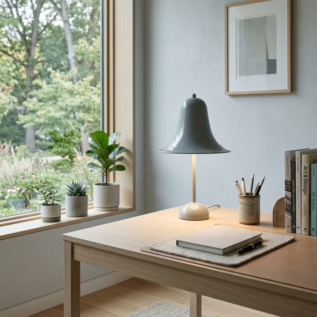 Bell Cordless Table Lamp – Matt Black Lacquered Steel – Scandinavian Design, dimmable, Ø 18cm, H 30cm (7.1" × 11.8")