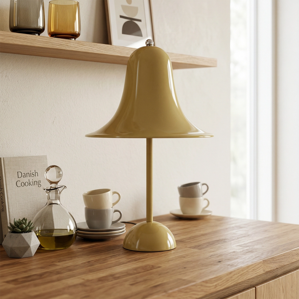 Bell Cordless Table Lamp – Matt Black Lacquered Steel – Scandinavian Design, dimmable, Ø 18cm, H 30cm (7.1" × 11.8")