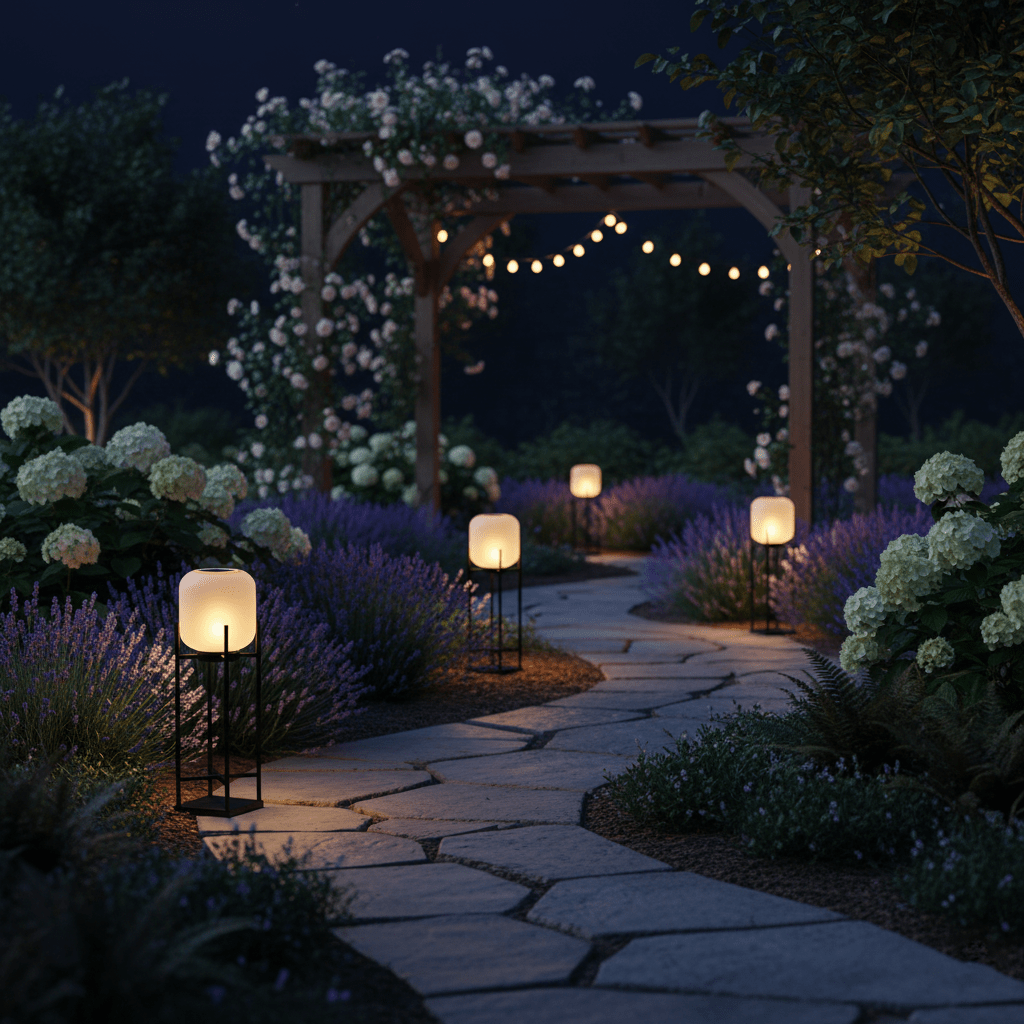 Lantern solar outdoor floor lamp in black with frosted white shade — image 8