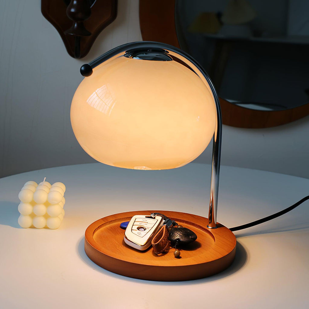Candle Warmer Lamp – Wood and Metal Table Lamp With Adjustable Arm