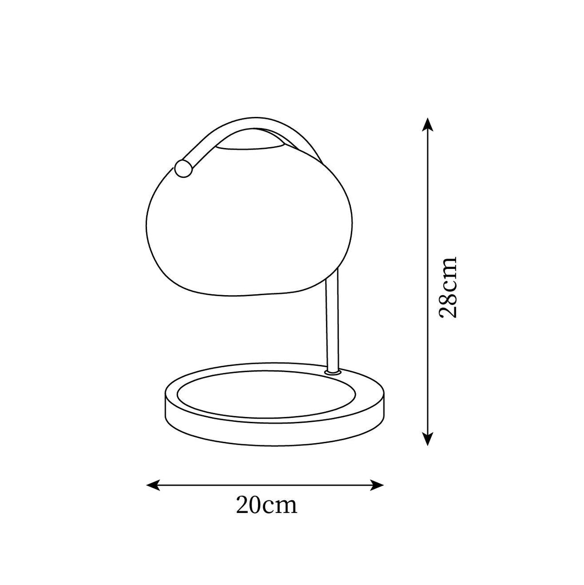 Candle Warmer Lamp – Wood and Metal Table Lamp With Adjustable Arm