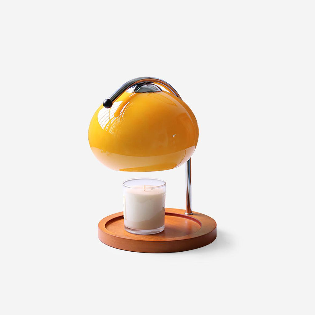 Candle Warmer Lamp – Wood and Metal Table Lamp With Adjustable Arm