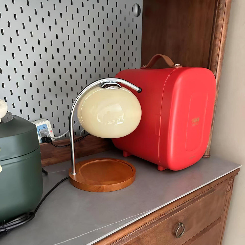 Candle Warmer Lamp – Wood and Metal Table Lamp With Adjustable Arm