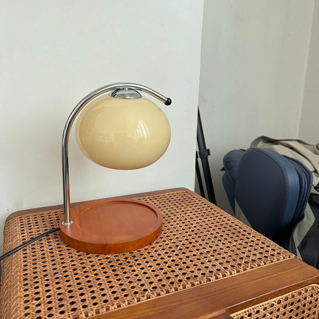 Candle Warmer Lamp – Wood and Metal Table Lamp With Adjustable Arm
