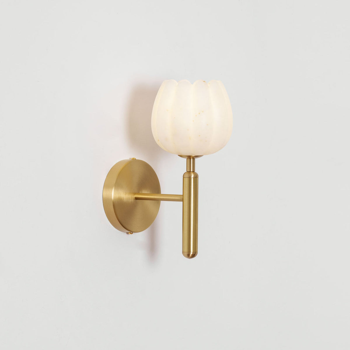 Textured Tulip Shade Wall Light – Round Metal Backplate – view 42