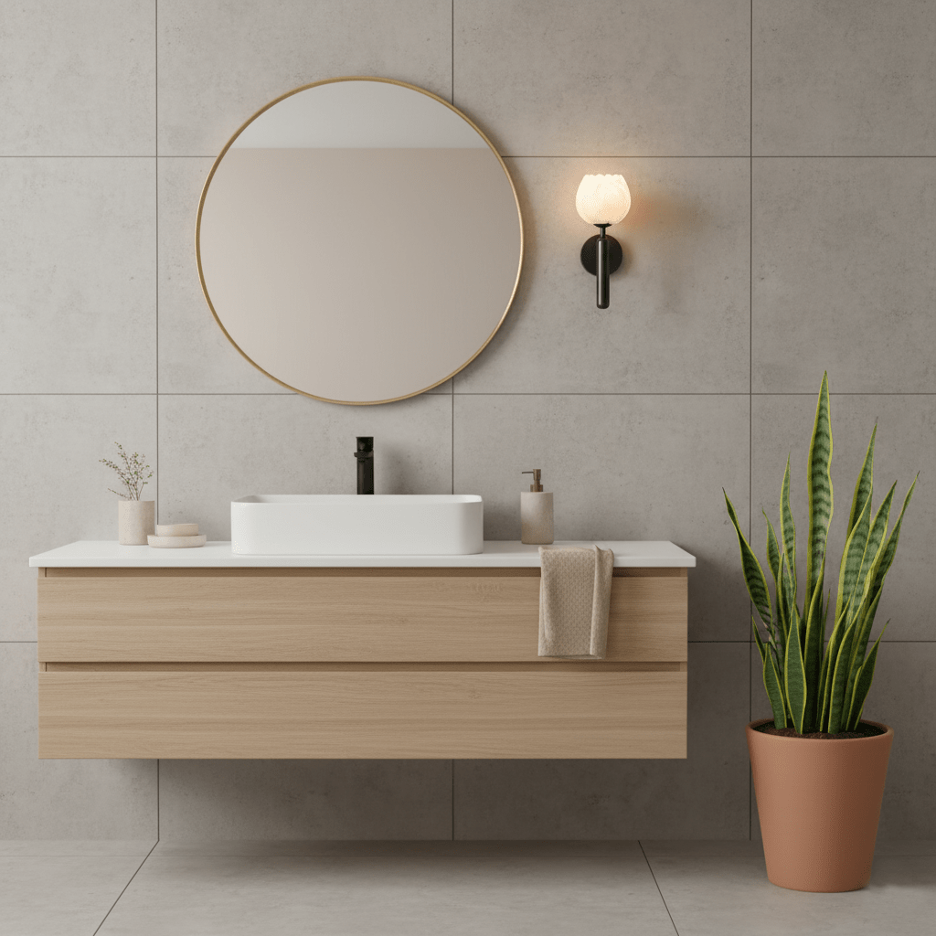 Textured Tulip Shade Wall Light – Round Metal Backplate