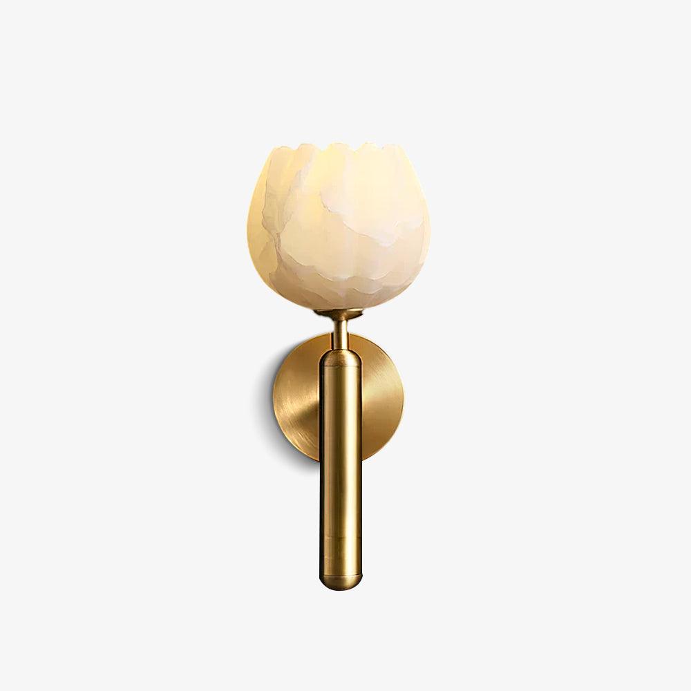 Textured Tulip Shade Wall Light – Round Metal Backplate – view 33