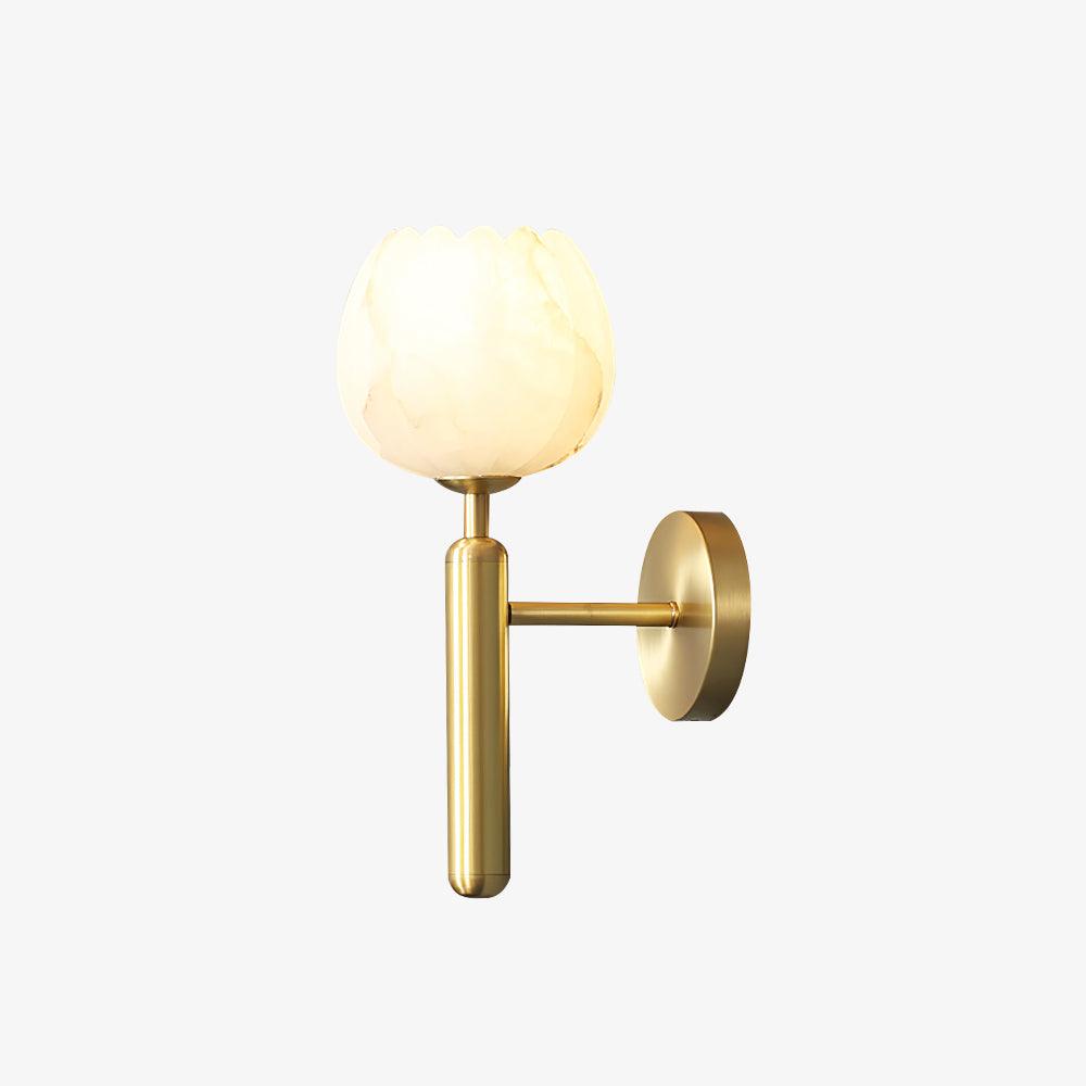 Textured Tulip Shade Wall Light – Round Metal Backplate